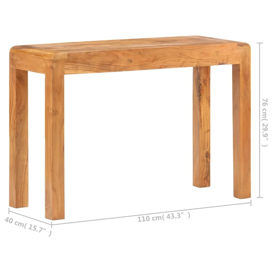 Table console 110x40x76cm Bois d'acacia massif et finition miel - 7