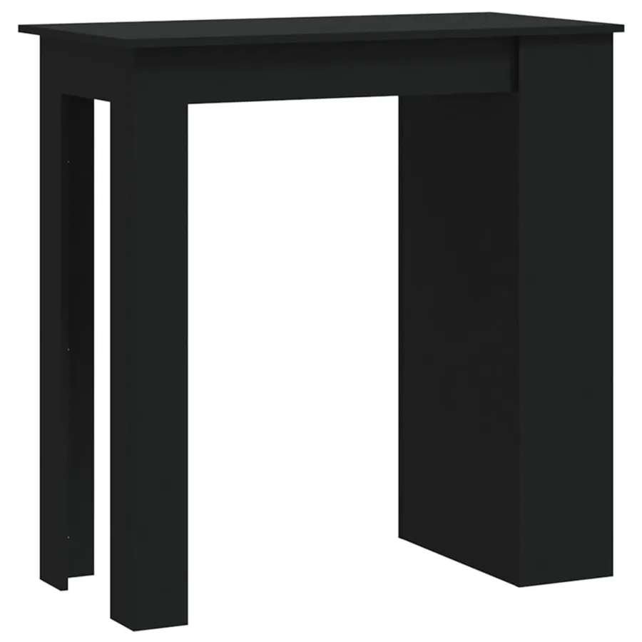 Table de bar et rangement Noir 102x50x103,5cm Bois d'ingénierie - 2