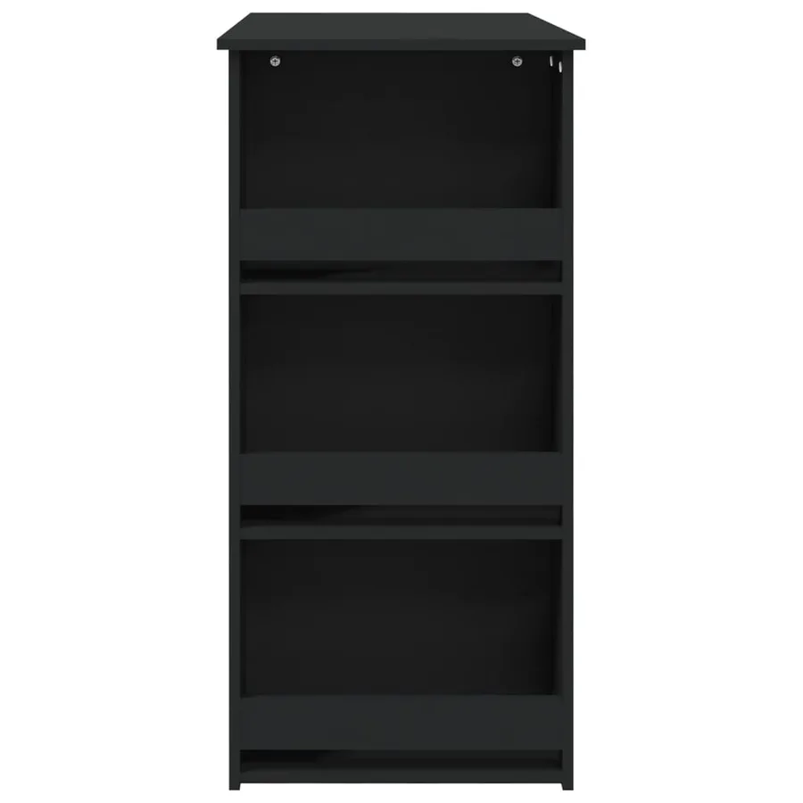 Table de bar et rangement Noir 102x50x103,5cm Bois d'ingénierie - 6