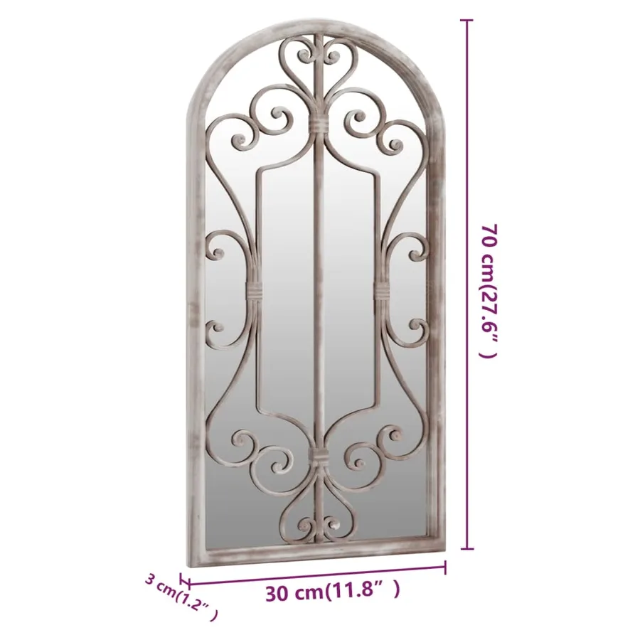 Miroir de jardin Sable 70x30 cm Fer pour utilisation extérieure - 6
