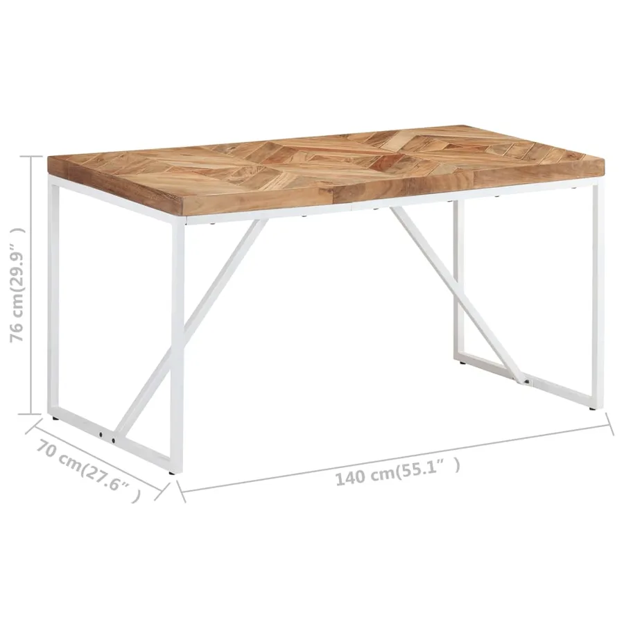 Table à manger 140x70x76 cm Bois massif d'acacia et de manguier - 6
