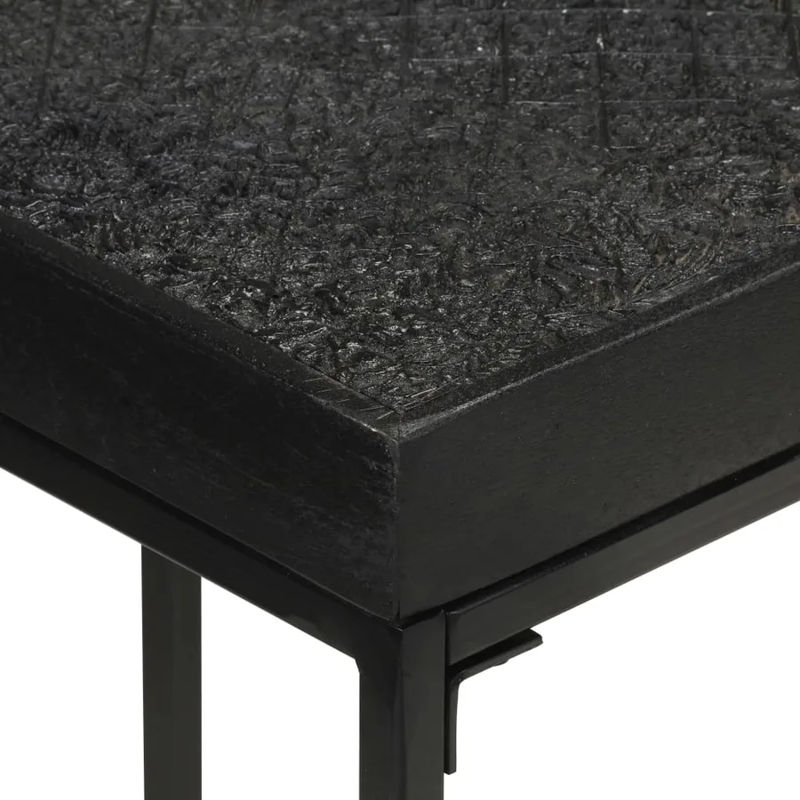 Table console Noir 110x35x76 cm Bois d'acacia et de manguier - 4