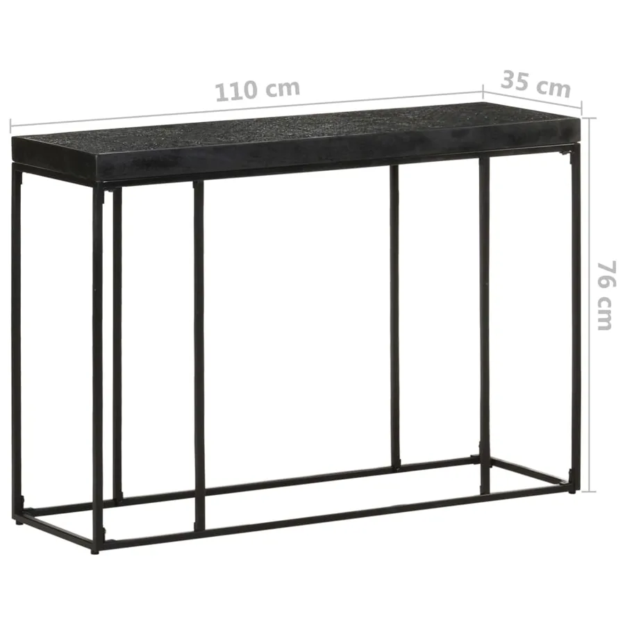 Table console Noir 110x35x76 cm Bois d'acacia et de manguier - 6