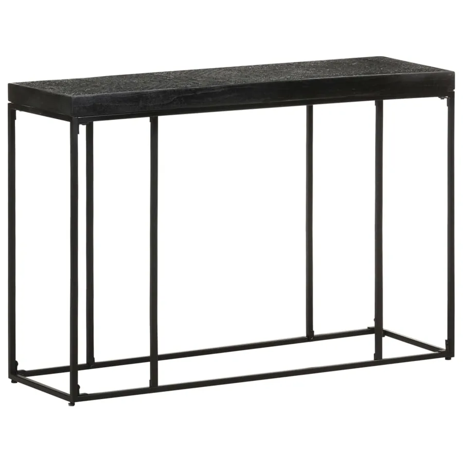 Table console Noir 110x35x76 cm Bois d'acacia et de manguier - 9