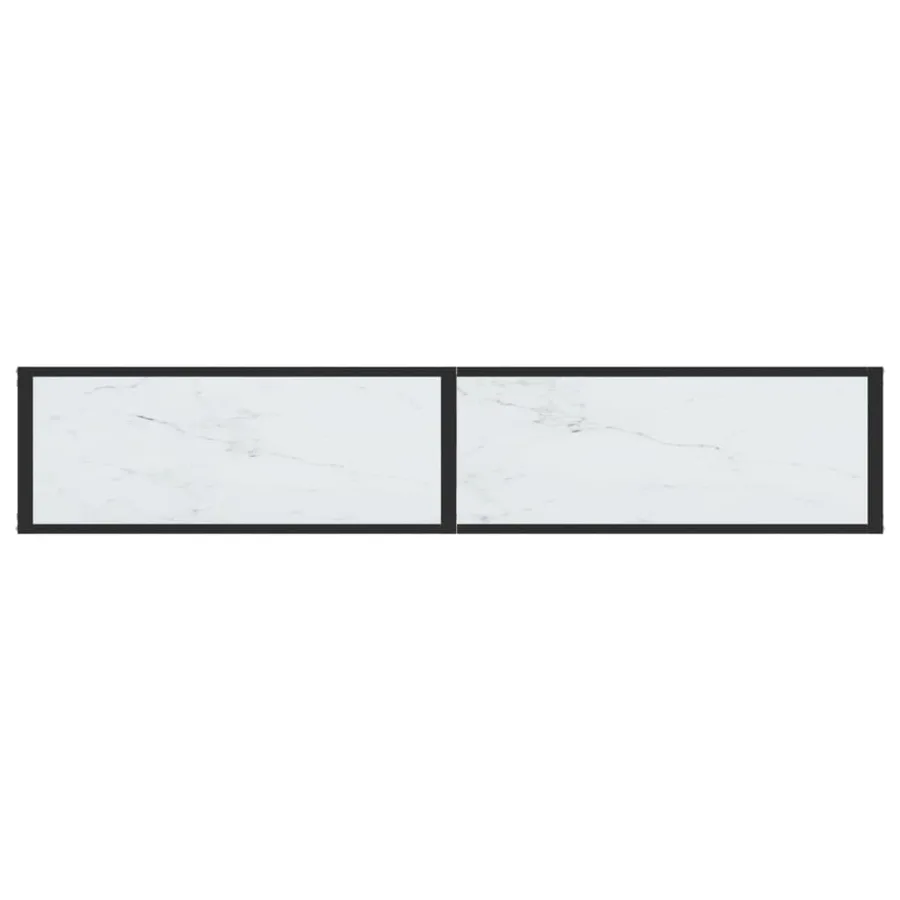 Table console Marbre blanc 180x35x75,5 cm Verre trempé - 5