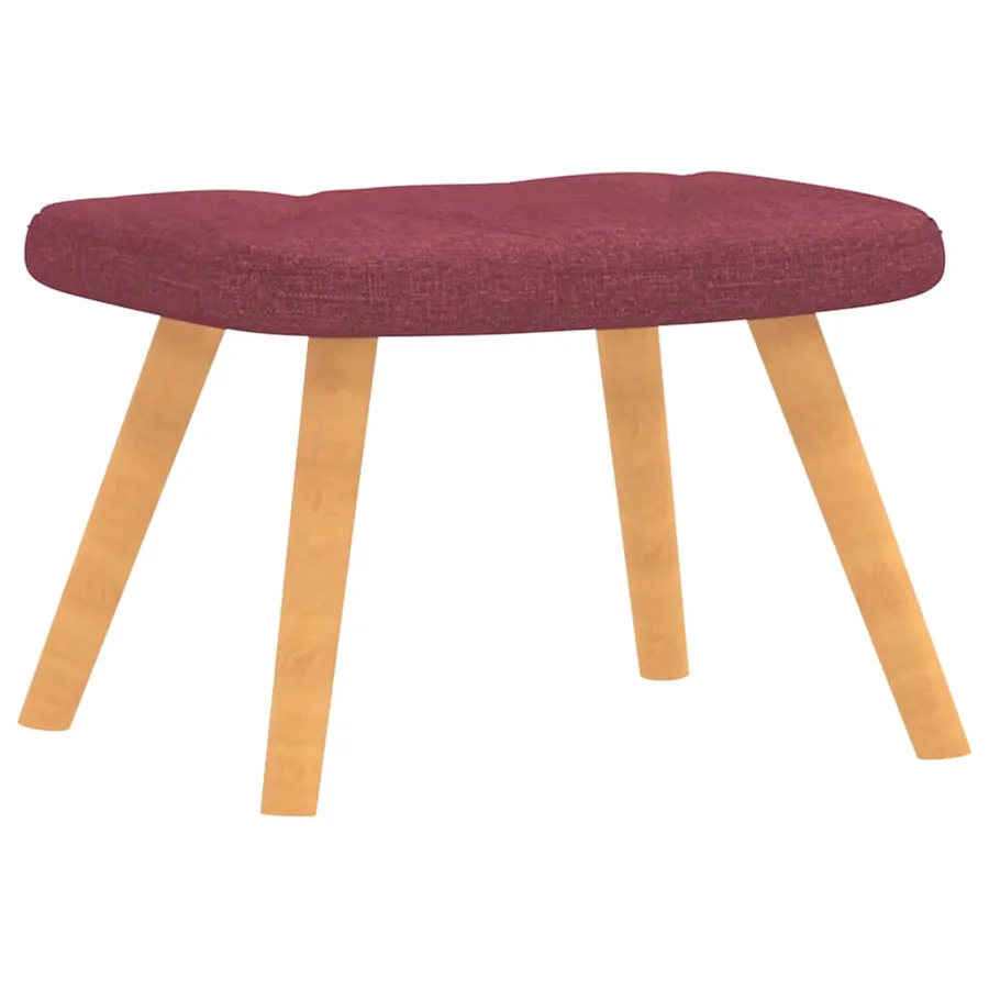 Chaise de relaxation avec tabouret Rouge bordeaux Tissu - 6