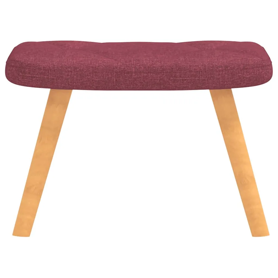 Chaise de relaxation avec tabouret Rouge bordeaux Tissu - 7