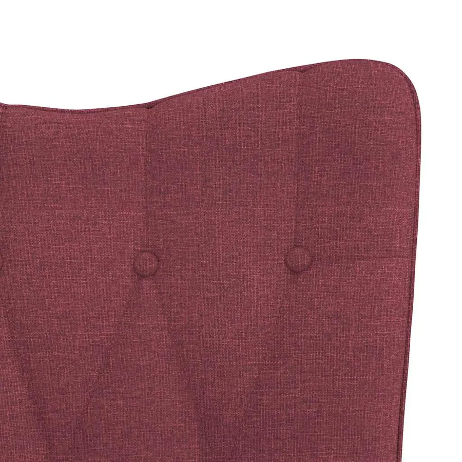Chaise de relaxation avec tabouret Rouge bordeaux Tissu - 9