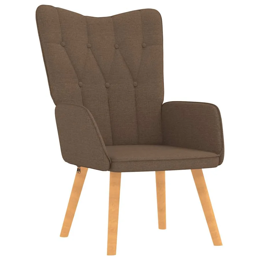 Chaise de relaxation avec tabouret Marron Tissu - 5