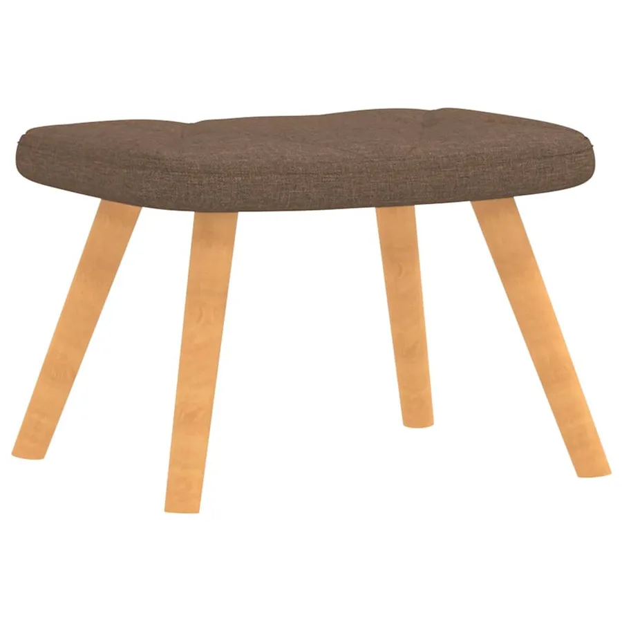 Chaise de relaxation avec tabouret Marron Tissu - 6