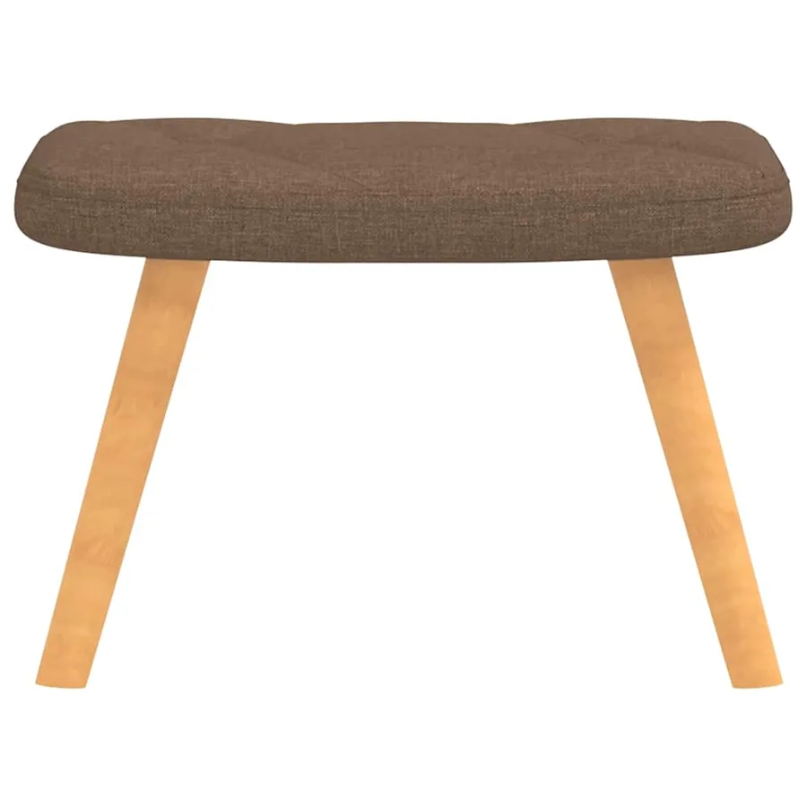 Chaise de relaxation avec tabouret Marron Tissu - 7