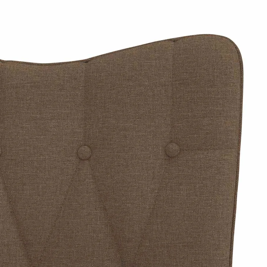 Chaise de relaxation avec tabouret Marron Tissu - 9