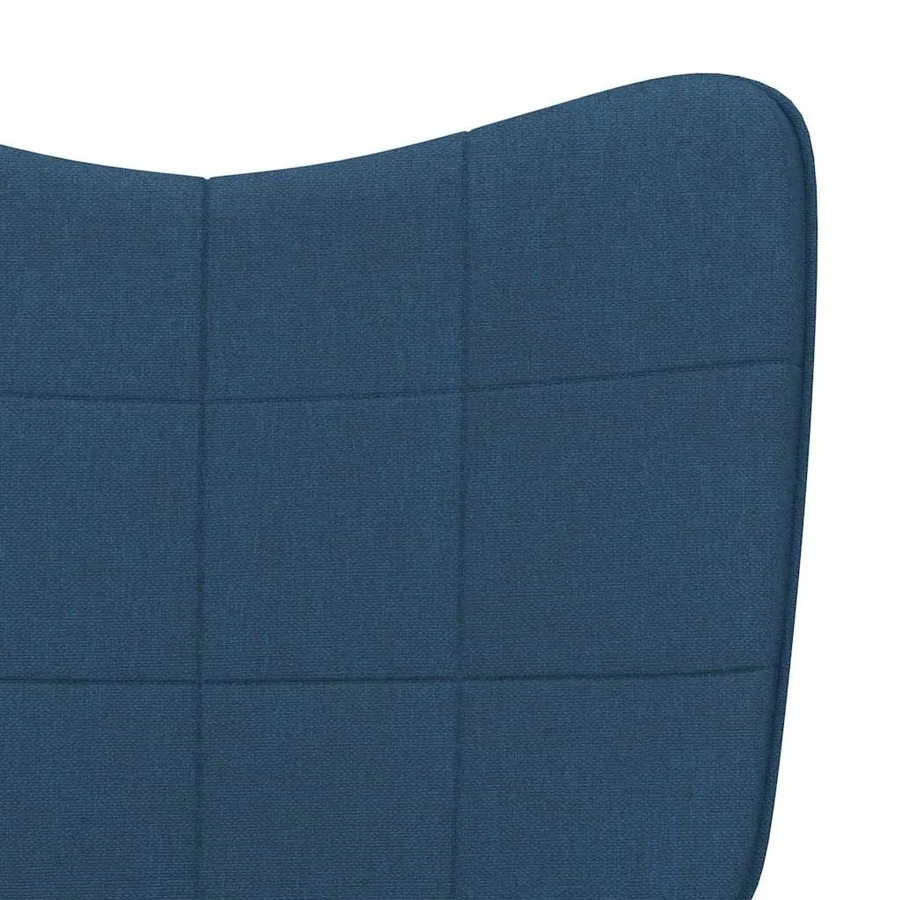 Chaise de relaxation avec tabouret Bleu Tissu - 10