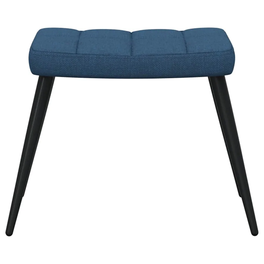 Chaise de relaxation avec tabouret Bleu Tissu - 5