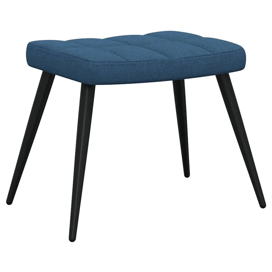Chaise de relaxation avec tabouret Bleu Tissu - 8