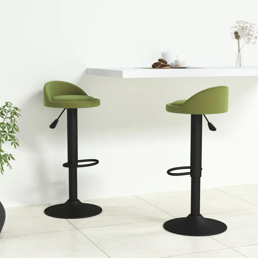 Tabourets de bar lot de 2 vert clair velours