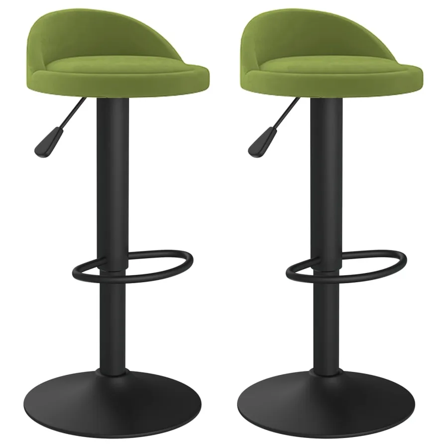 Tabourets de bar lot de 2 vert clair velours - 2