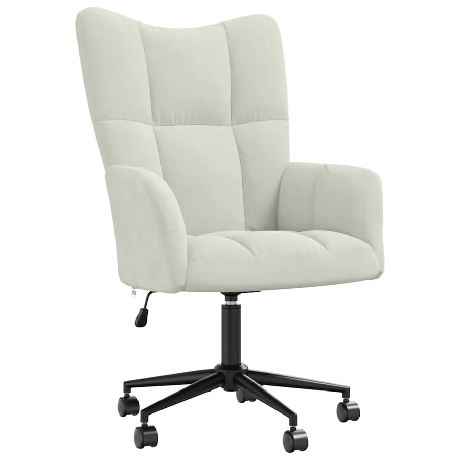 Chaise de relaxation Blanc crème Velours - 2