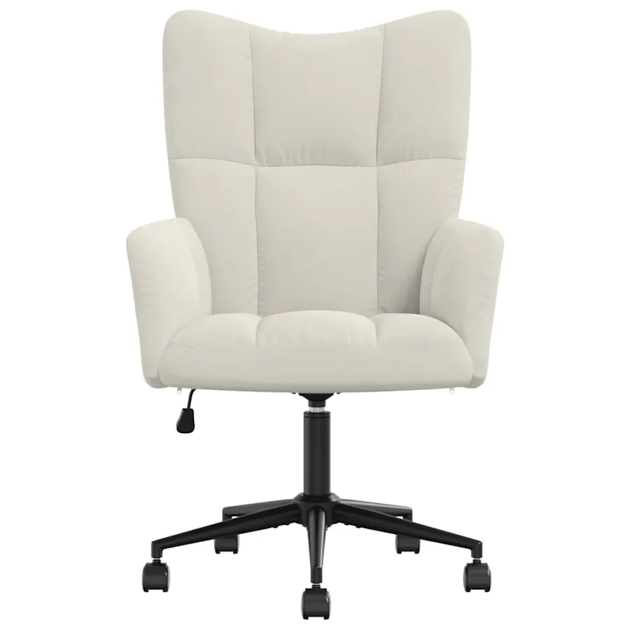 Chaise de relaxation Blanc crème Velours - 3