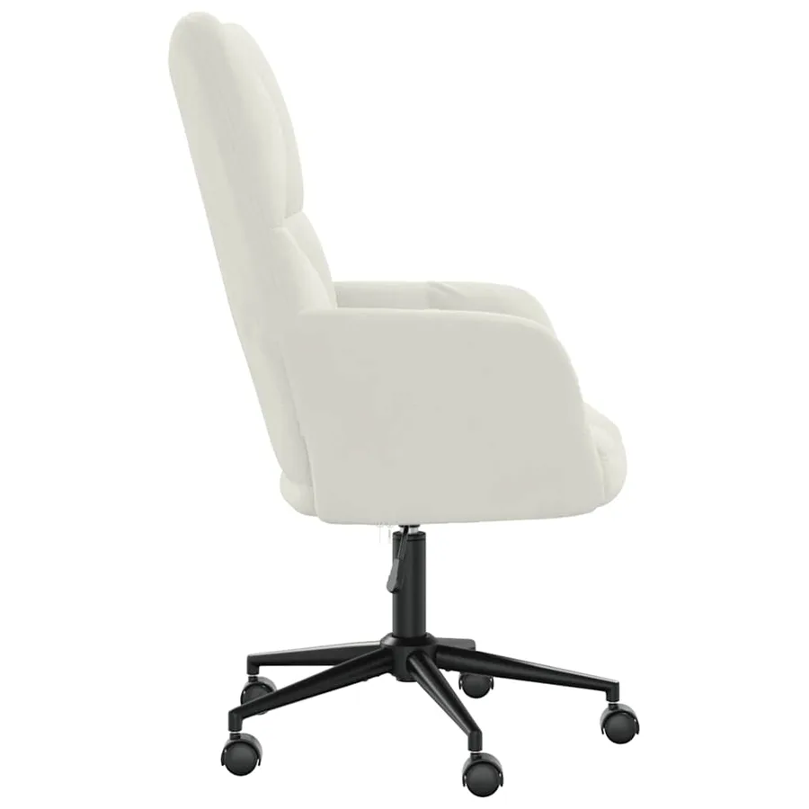 Chaise de relaxation Blanc crème Velours - 4