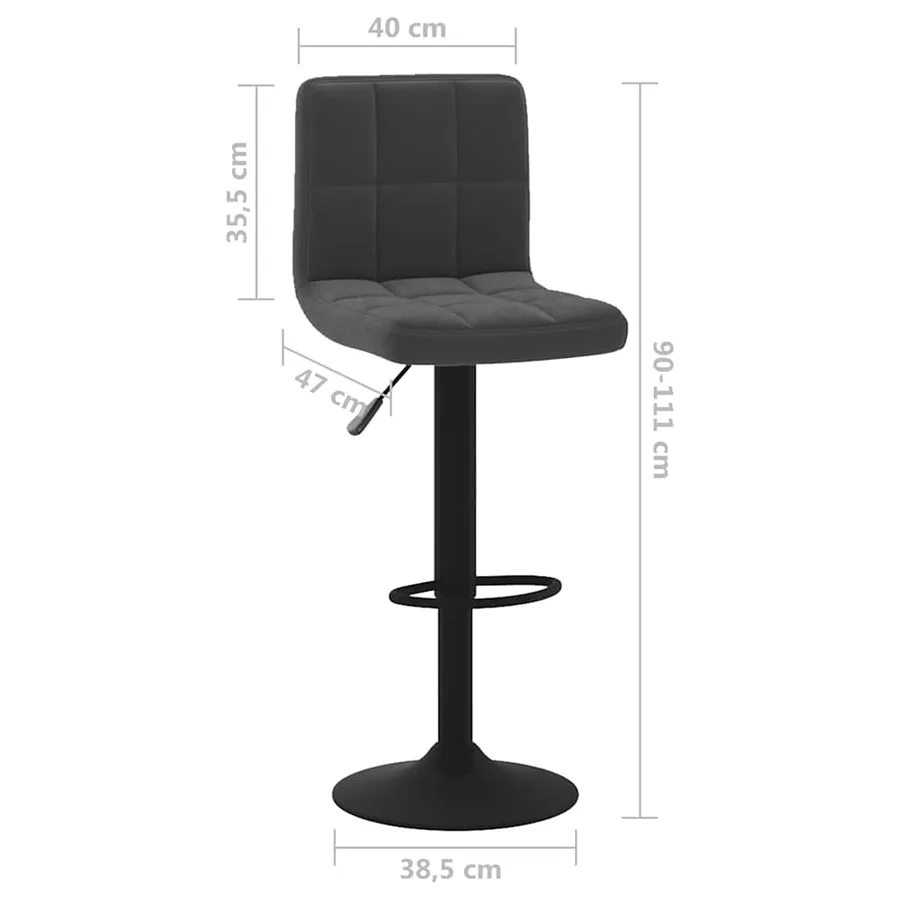 Tabouret de bar Noir Velours - 8