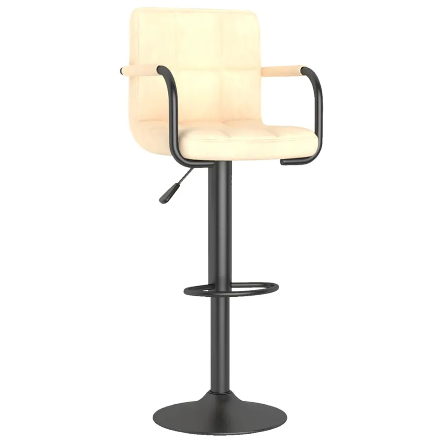 Tabourets de bar lot de 2 crème velours - 3