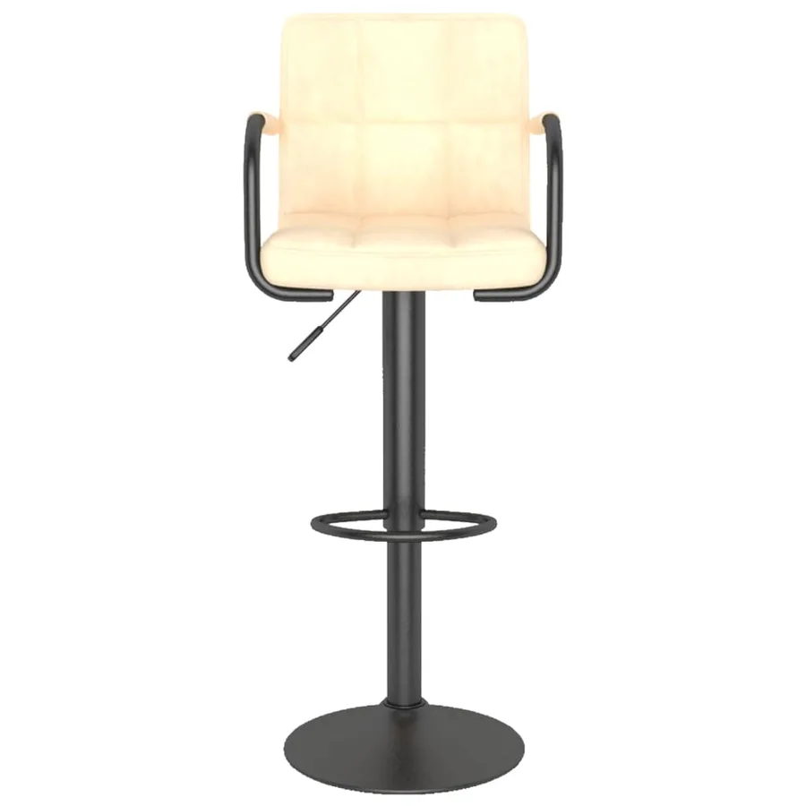 Tabourets de bar lot de 2 crème velours - 4