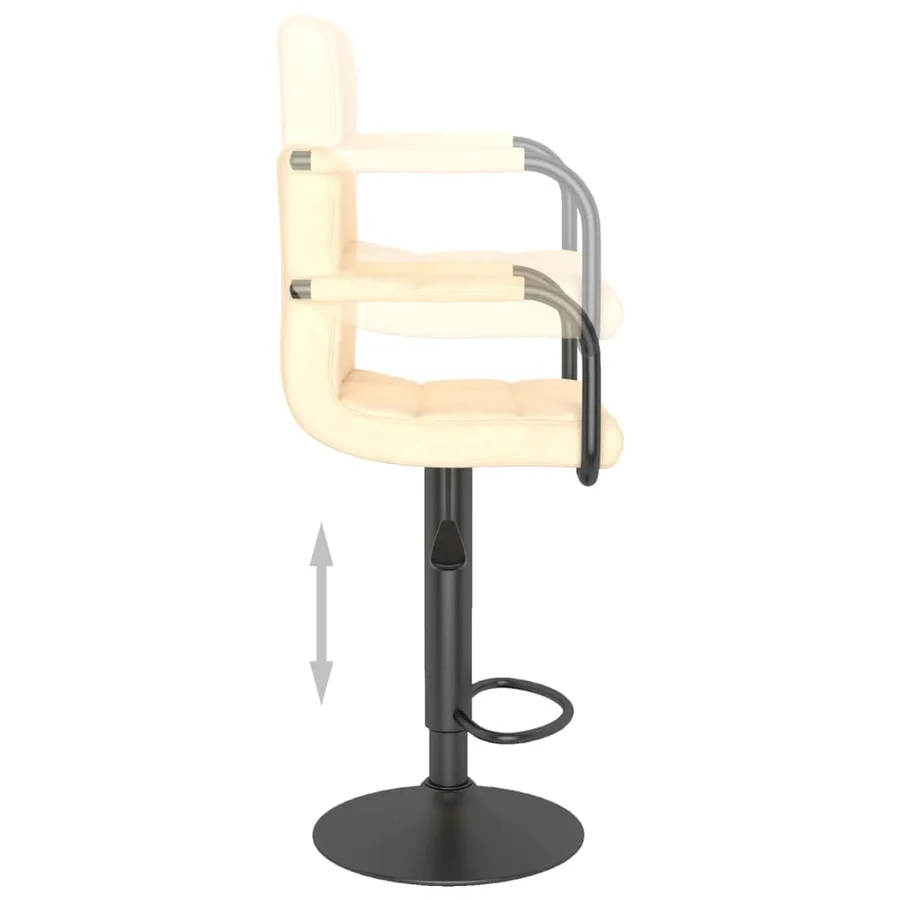 Tabourets de bar lot de 2 crème velours - 7
