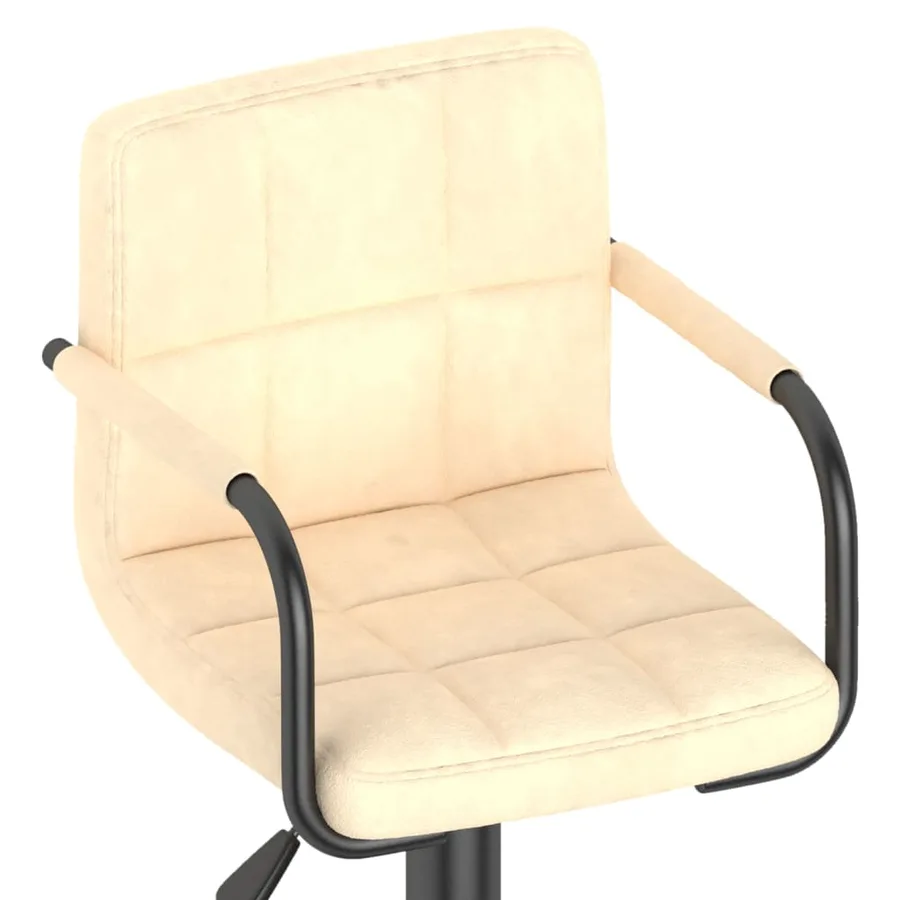 Tabourets de bar lot de 2 crème velours - 8
