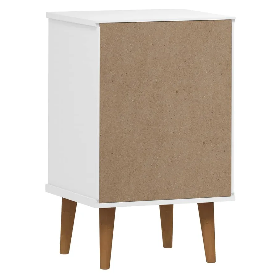 Table de chevet MOLDE Blanc 40x35x65 cm Bois de pin massif - 7