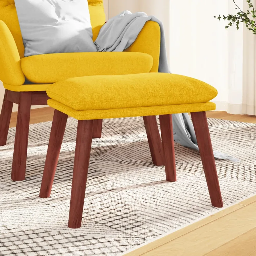 Repose-pied Jaune moutarde 45x29,5x35 cm Tissu