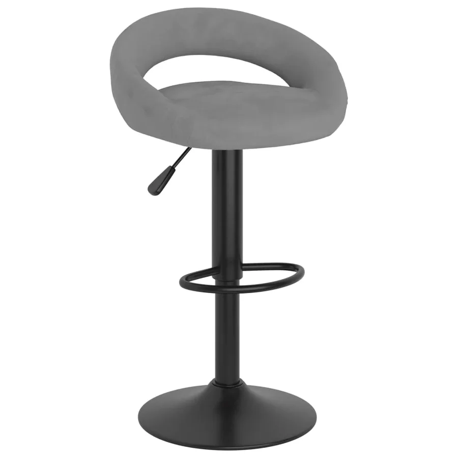 Tabourets de bar lot de 2 gris clair velours - 3