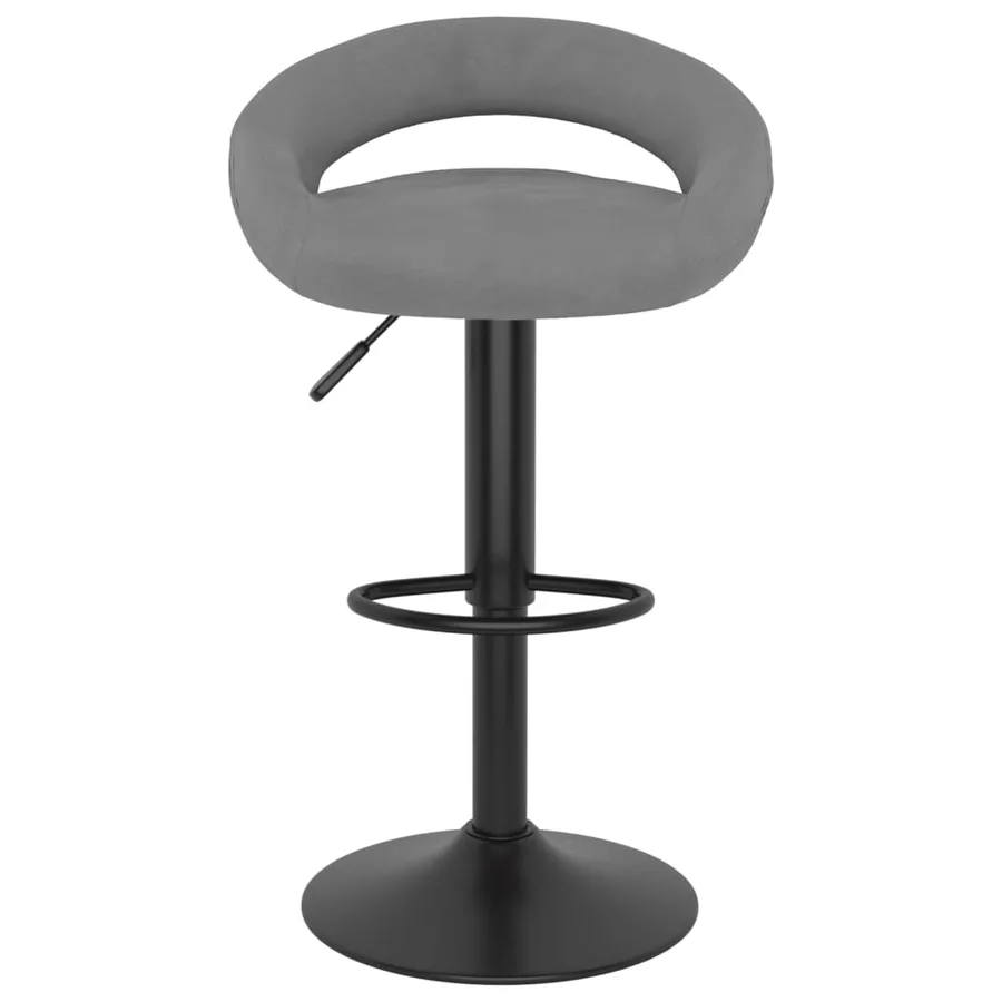 Tabourets de bar lot de 2 gris clair velours - 4