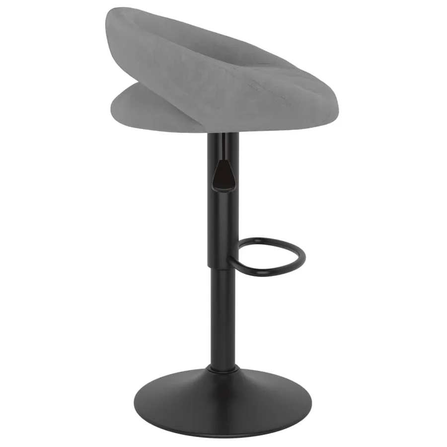 Tabourets de bar lot de 2 gris clair velours - 5