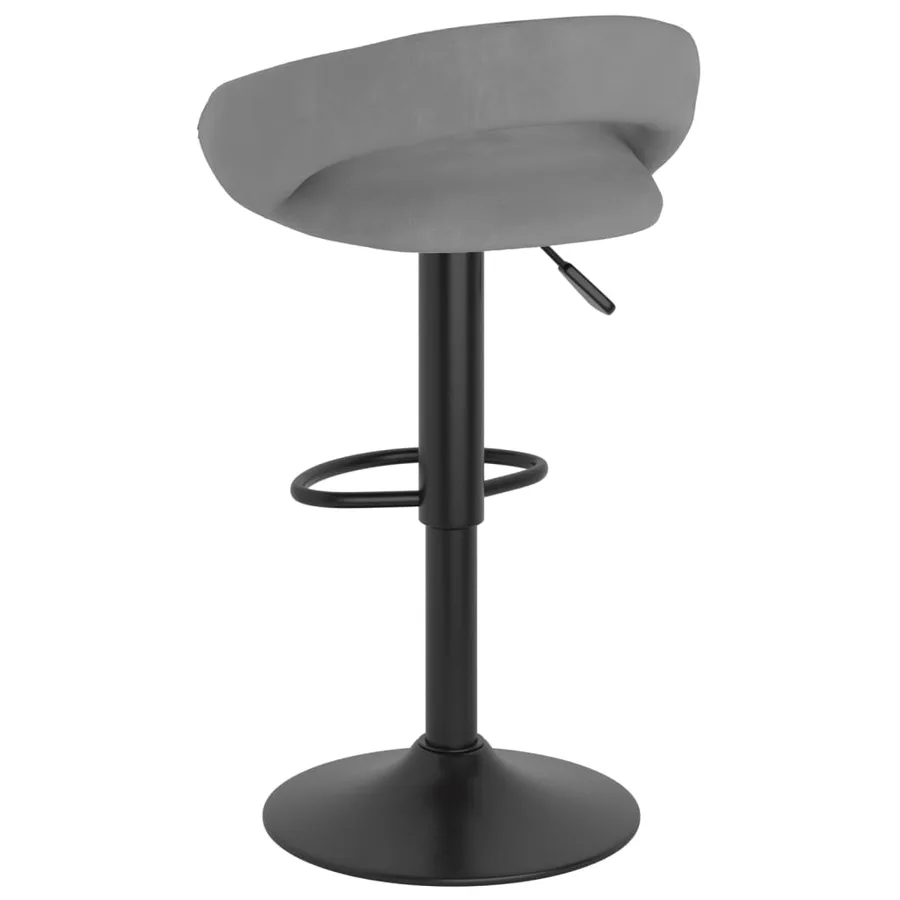 Tabourets de bar lot de 2 gris clair velours - 6