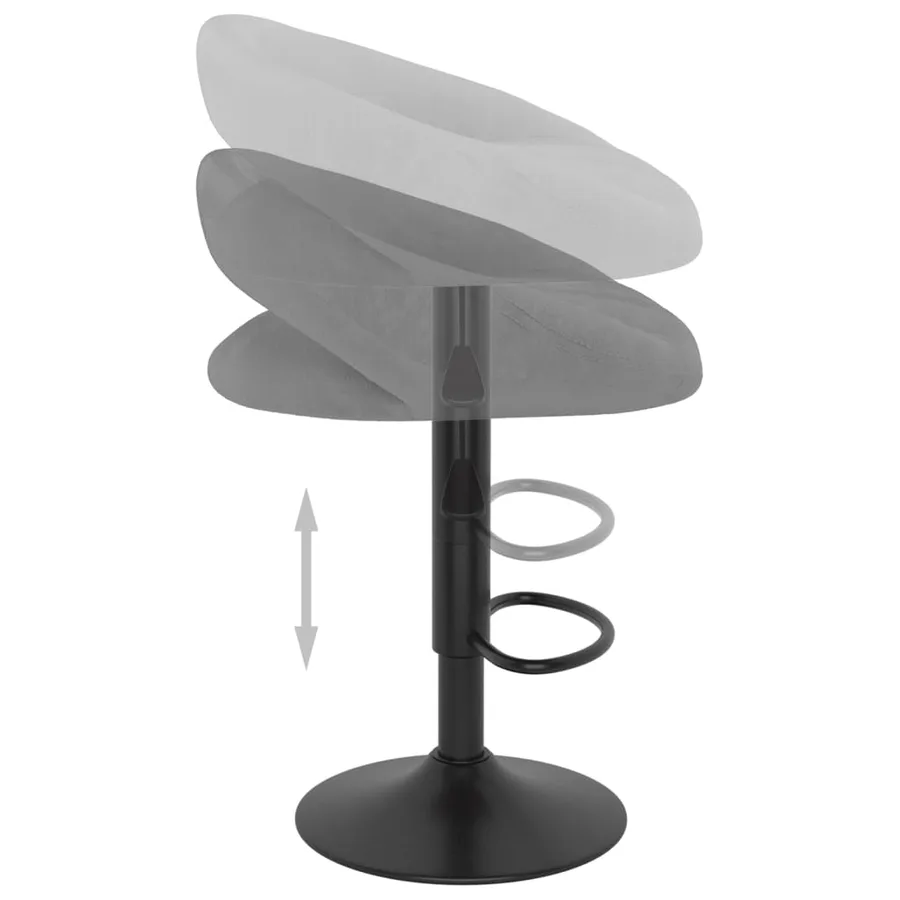 Tabourets de bar lot de 2 gris clair velours - 7