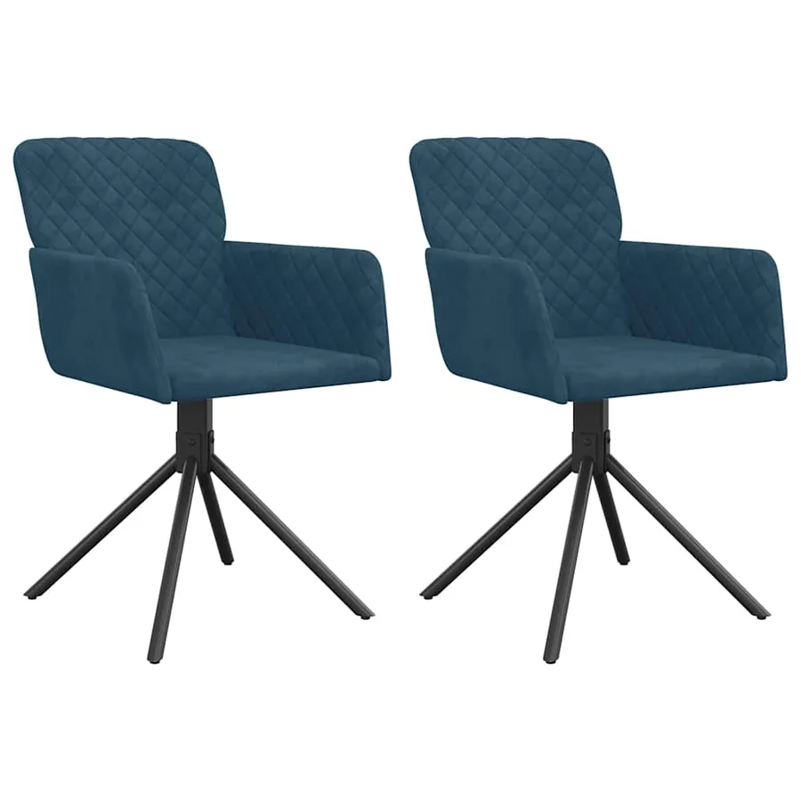 Chaises pivotantes à manger lot de 2 Bleu Velours - 2