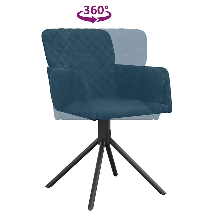 Chaises pivotantes à manger lot de 2 Bleu Velours - 8