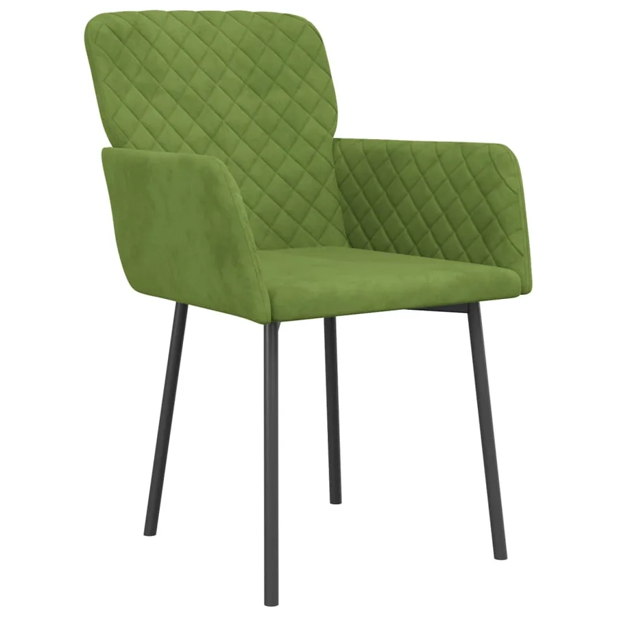 Chaises à manger lot de 2 Vert clair Velours - 3