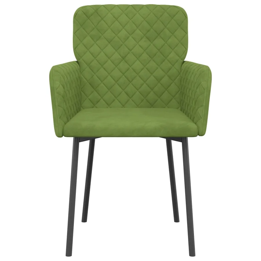 Chaises à manger lot de 2 Vert clair Velours - 4