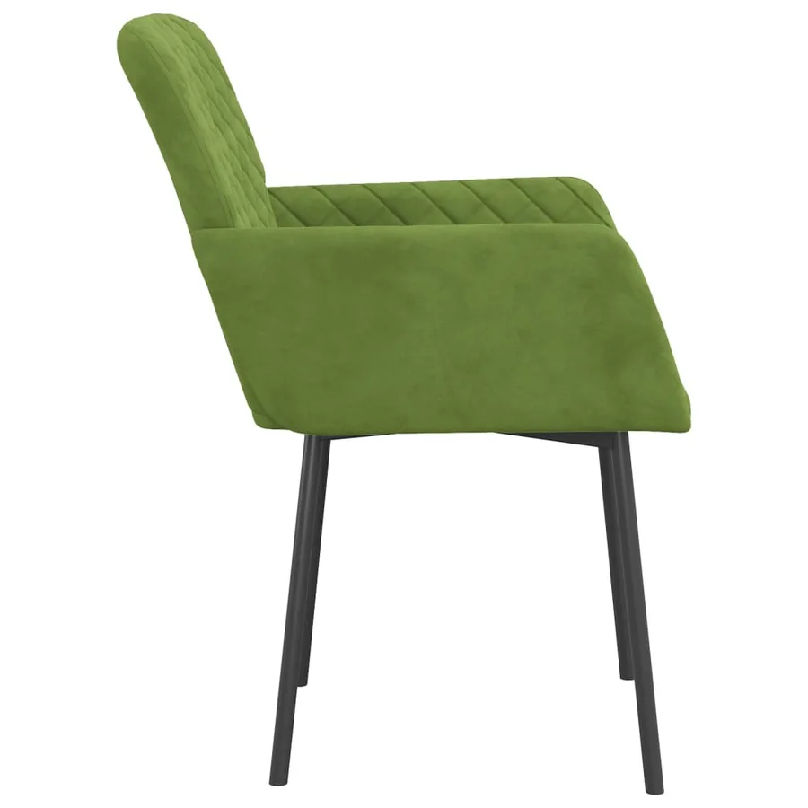 Chaises à manger lot de 2 Vert clair Velours - 5