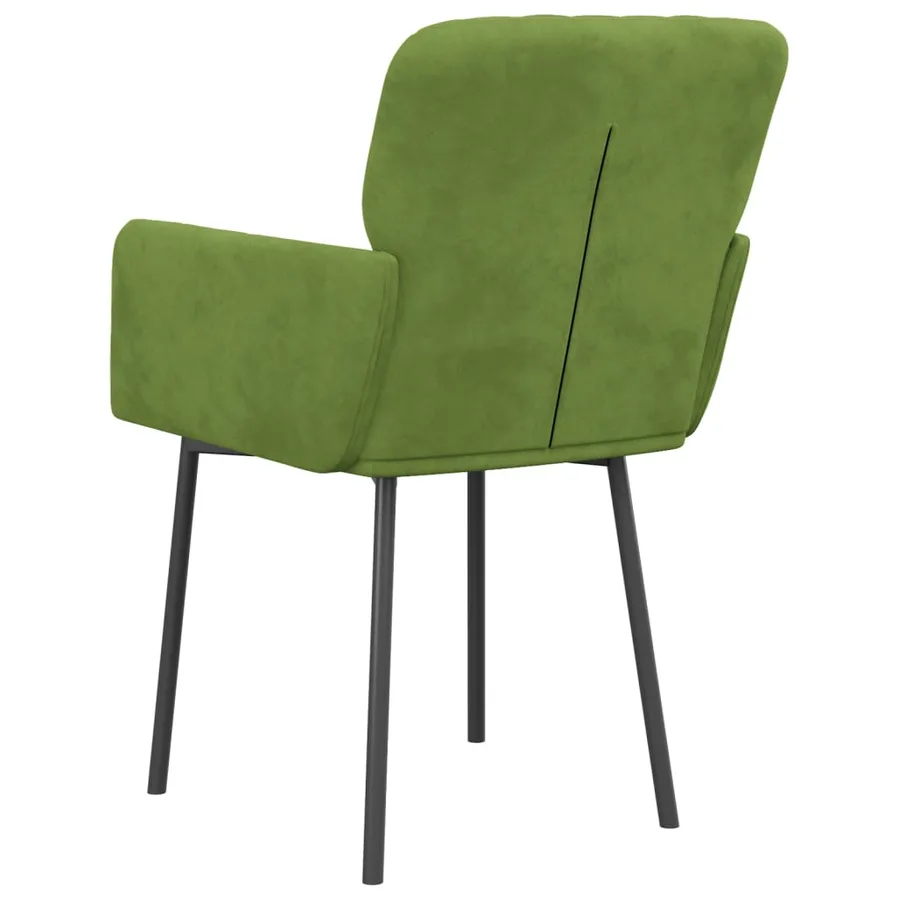 Chaises à manger lot de 2 Vert clair Velours - 6