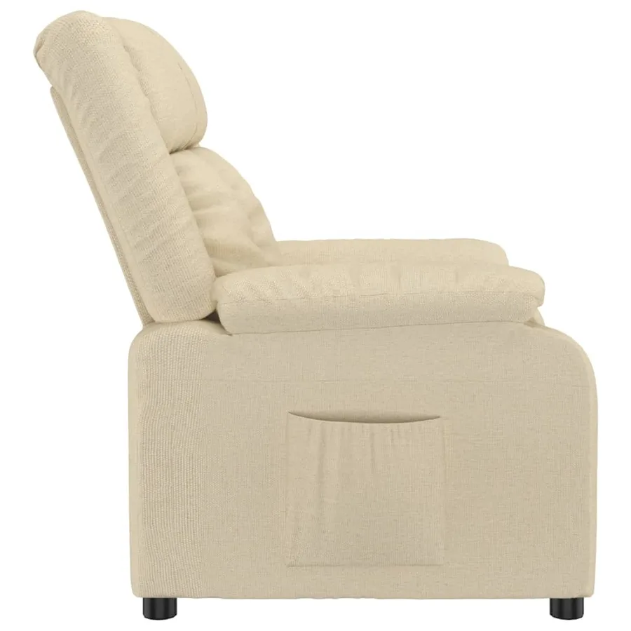 Fauteuil inclinable Crème Tissu - 4