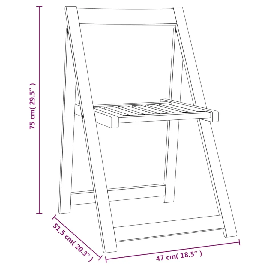 Chaises pliables de jardin lot de 4 Bois d'acacia massif - 9