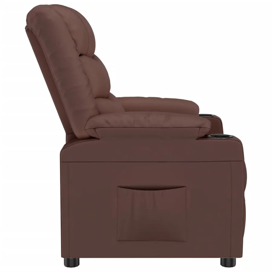 Fauteuil inclinable Marron Similicuir - 4