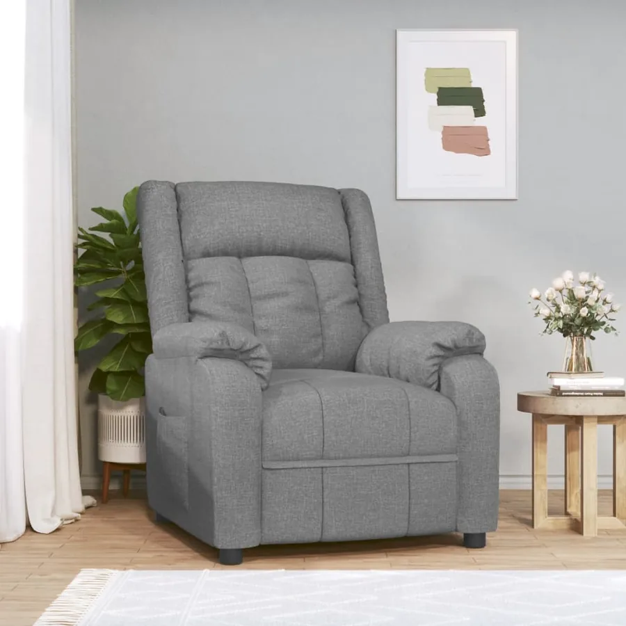Fauteuil inclinable Gris clair Tissu