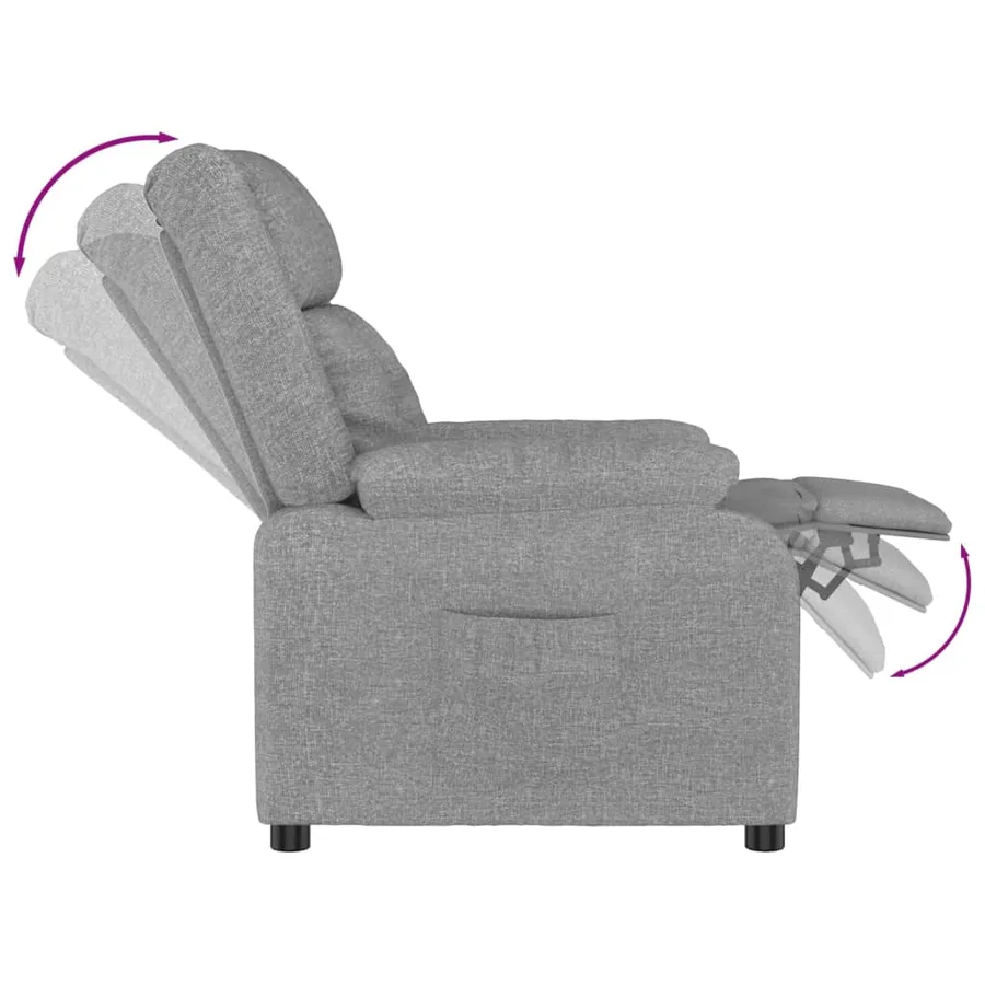 Fauteuil inclinable Gris clair Tissu - 5