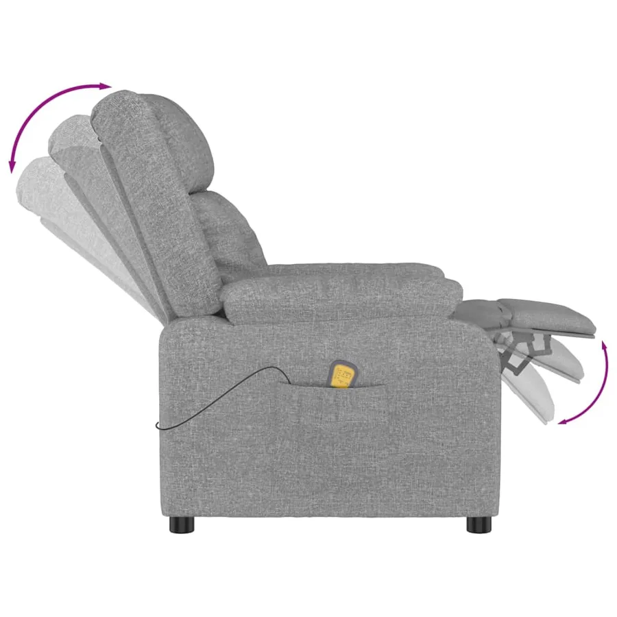 Fauteuil de massage Gris clair Tissu - 5
