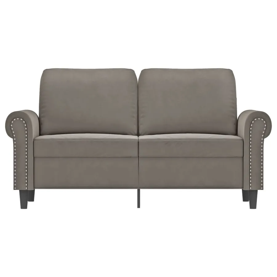 Canapé à 2 places Gris clair 120 cm Velours - 3