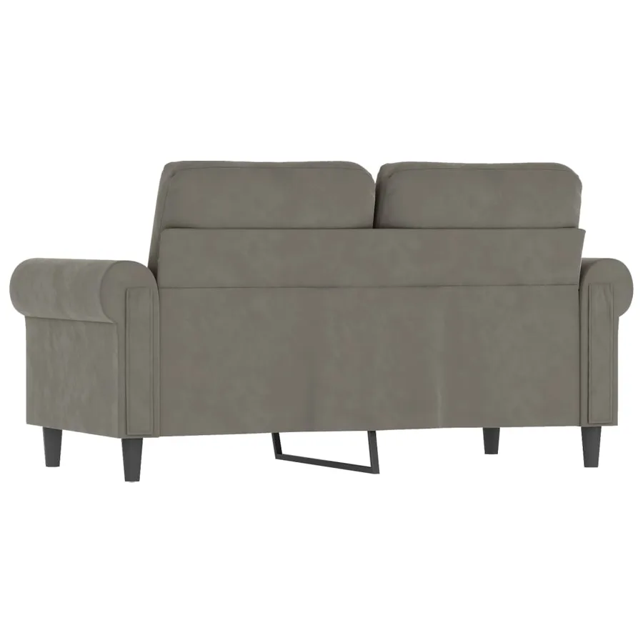 Canapé à 2 places Gris clair 120 cm Velours - 5